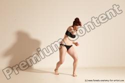 Underwear Martial art Woman White Moving poses Average long brown Dynamic poses Academic